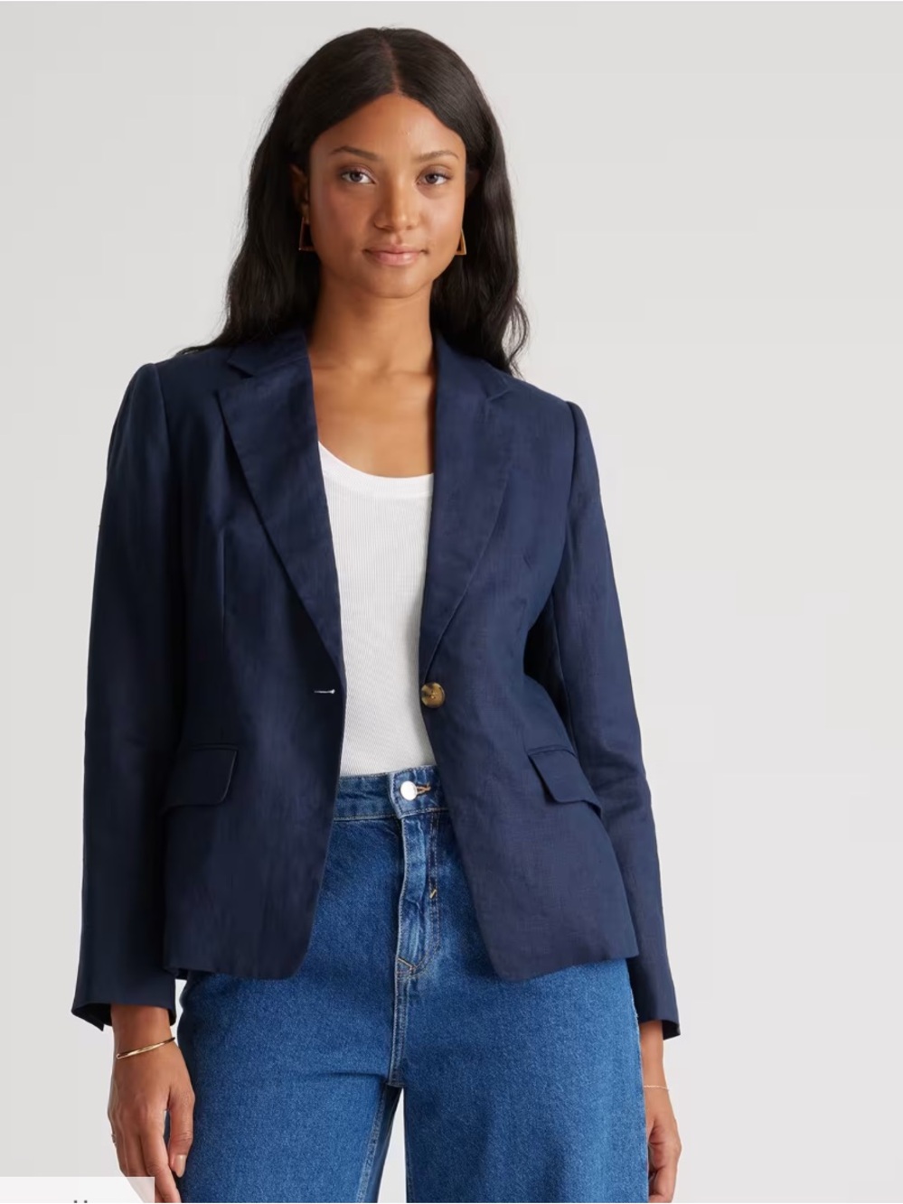 Quince 100% European Linen Structured Blazer